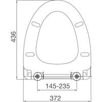 EuroShowers Ceraline Soft Close Toilet Seat with Top & Bottom Fixings
