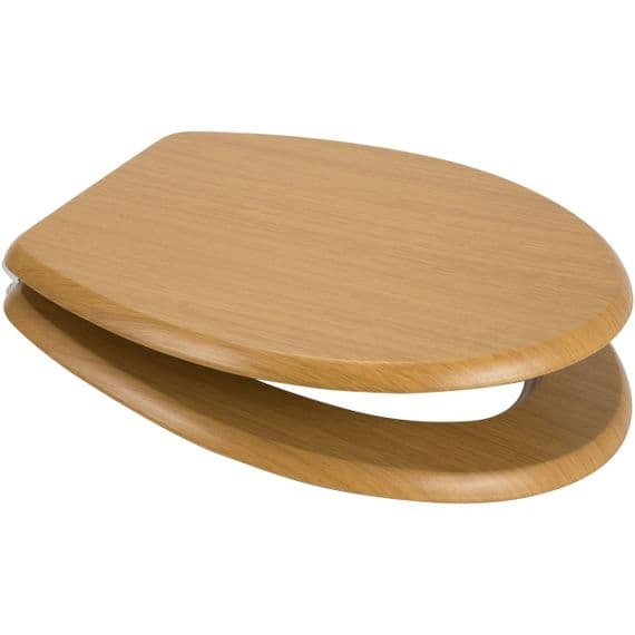 EuroShowers MDF Oak Effect Soft Close / Quick Release Toilet Seat - 82797