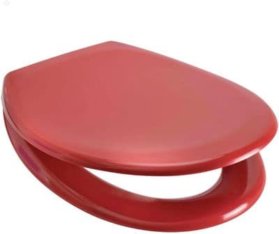 EuroShowers Rainbow Soft Close Red Toilet Seat with Top & Bottom Fixings
