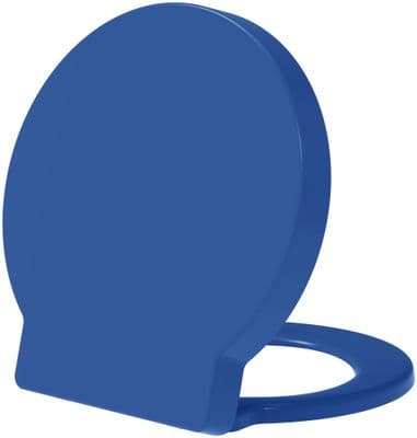 EuroShowers Round Toilet Seat ( Blue ) with Top & Bottom Fixings