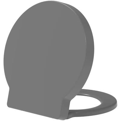 EuroShowers Round Toilet Seat ( Grey ) with Top & Bottom Fixings