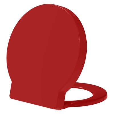 EuroShowers Round Toilet Seat ( Red ) with Top & Bottom Fixings