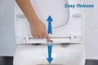 EuroShowers Short D Slim Soft Close Toilet Seat with Top & Bottom Fixings