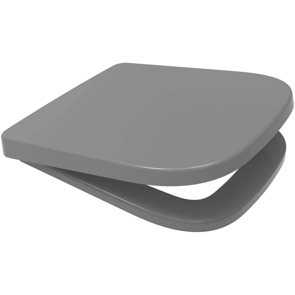 EuroShowers Square V20 ONE Toilet Seat Grey with Top & Bottom Fixings