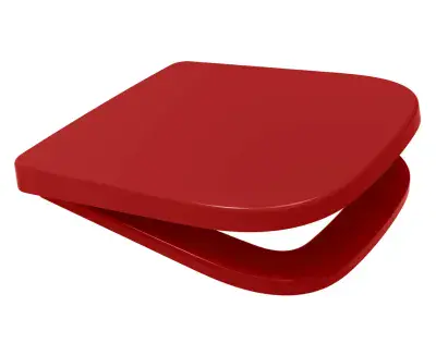 EuroShowers Square V20 ONE Toilet Seat ( Red ) with Top & Bottom Fixings