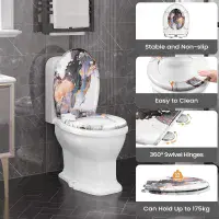Gilded Ink Marble Soft Close Toilet Seat