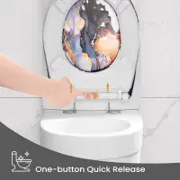 Gilded Ink Marble Soft Close Toilet Seat
