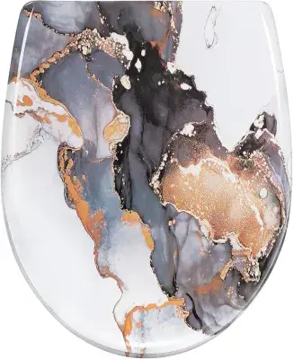 Gilded Ink Marble Soft Close Toilet Seat