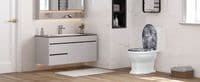 Grey Wood Soft Close Toilet Seat