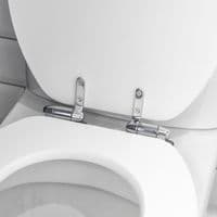 Harbour Soft Close Toilet Seat - Wooden with Chrome Hinges - Grooved White