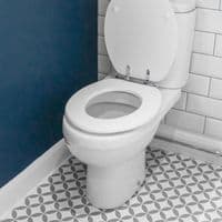 Harbour Soft Close Toilet Seat - Wooden with Chrome Hinges - Grooved White