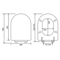MDF Oak Effect S-Seat Soft Close Toilet Seat D Shape