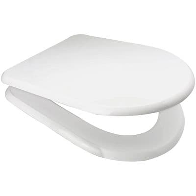 MDF White S-Seat Soft Close Toilet Seat D Shape
