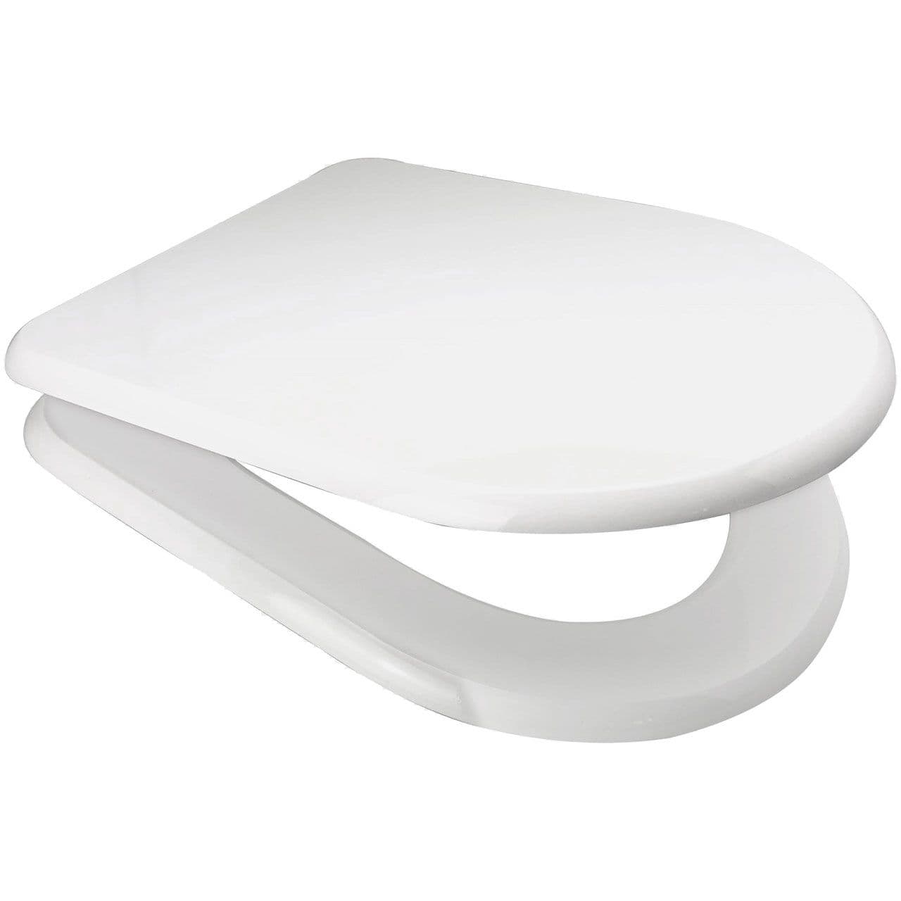 Xuxrus elongated d shaped white toilet seat with adjustable hingetoilet