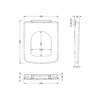 NUIE Bliss Square Soft Close Toilet Seat - NCH196