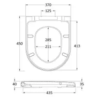 NUIE D Shape Soft Close Toilet Seat - NTS007