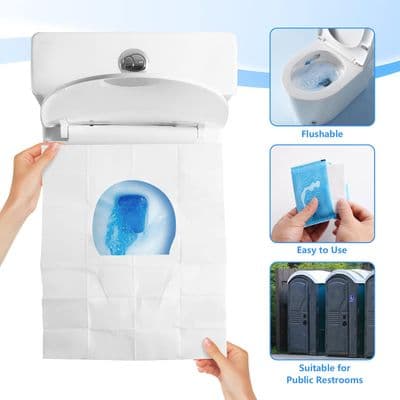 Paper Toilet Seat Covers ( 10 Pack ) Flushable and Biodegradable
