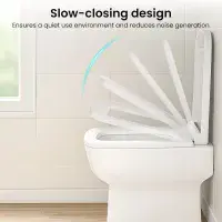Premium Square Toilet Seat - Short Projection - Top Fixing - Quick Release