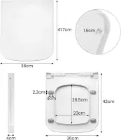 Premium Square Toilet Seat - Short Projection - Top Fixing - Quick Release