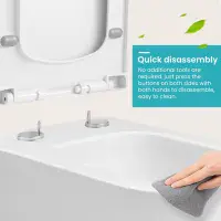 Premium Square Toilet Seat - Short Projection - Top Fixing - Quick Release