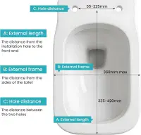 Premium Square Toilet Seat - Short Projection - Top Fixing - Quick Release