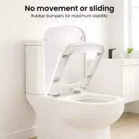 Premium Square Toilet Seat - Short Projection - Top Fixing - Quick Release