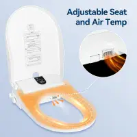 Smart Toilet Seat Electronic Heated Air Drying Bidet Seat with Remote Control