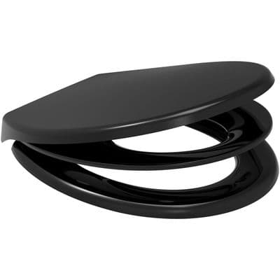 Soft Close Family Childrens training Toilet Seat ( Black )