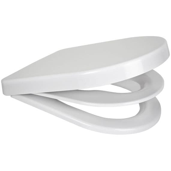 Soft Close Family Childrens training Toilet Seat D Shape  ( White )