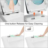 White Marble Soft Close Toilet Seat