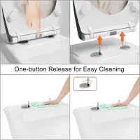 White Marble Soft Close Toilet Seat