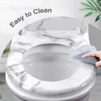 White Marble Soft Close Toilet Seat