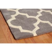 100% Wool rug grey