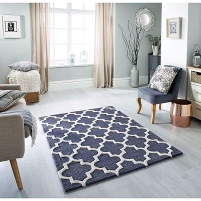 100% Wool Rug Slate grey