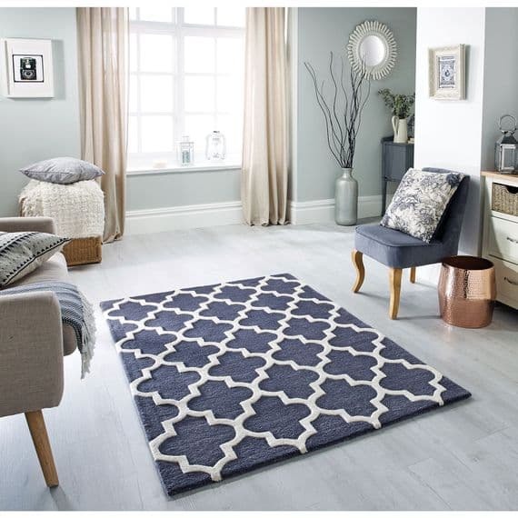 100% Wool Rug Slate grey