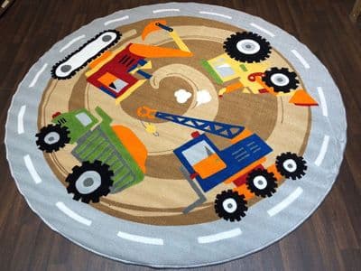 133CMX133CM DIGGER RUGS/MATS HOME/SCHOOL EDUCATIONAL NON SILP GREAT NEW QUALITY