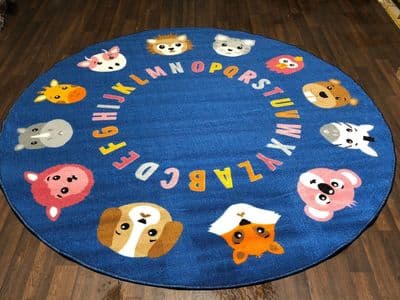 133X133CM ABC CIRCLE RUGS/MATS HOME/SCHOOLS EDUCATIONAL NON SILP BEST SELLERS
