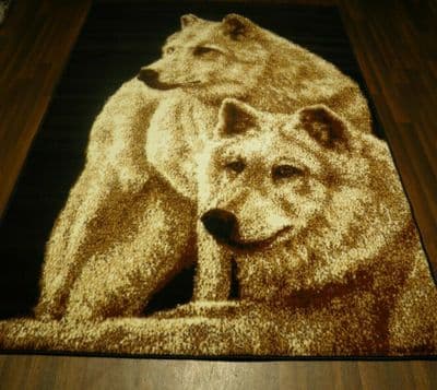 Animals Rugs Aprox 6x4ft 120x170cm Woven Wolfs Design Quality Bargain Prices Dog