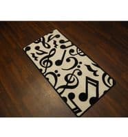 Approx 4x2 60cm x 110cm Novelty Nice Music Mat Non Slip Washable White/Black New