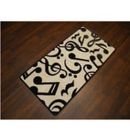 Approx 4x2 60cm x 110cm Novelty Nice Music Mat Non Slip Washable White/Black New