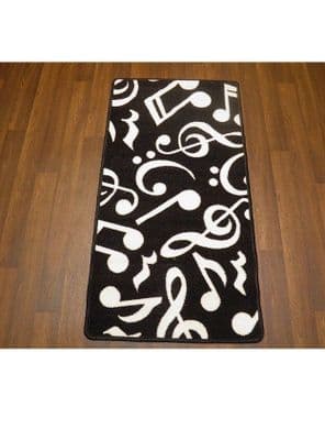 Approx 4x2 60cm x 110cm Novelty range Music Mats Non Slip Washable Black/White
