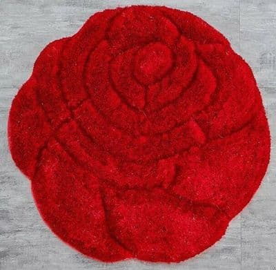 Area Rugs Home 3D Rose Design Sparkle Living Room Bedroom Floor Mat New Nice Red