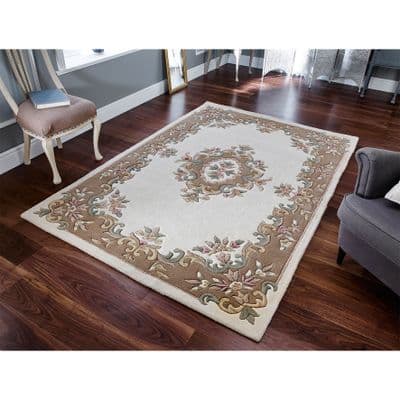 CREAM/BEIGE  100% WOOL RUG NEW SUPER THICK PILE LOVLEY RUGS
