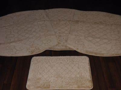 GYPSY WASHABLES TRAVELLERS MATS SET 4PC NON SLIP NEW DESIGN SUPER THICK LT BEIGE