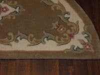 HALF MOON 100% WOOL RUGS NEW SUPER THICK PILE 67CMX137CM BEIGE/CREAM LOVLEY RUGS