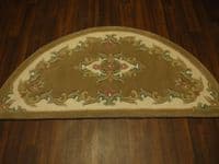 HALF MOON 100% WOOL RUGS NEW SUPER THICK PILE 67CMX137CM BEIGE/CREAM LOVLEY RUGS