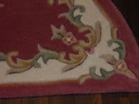 HALF MOON 100% WOOL RUGS NEW SUPER THICK PILE 67CMX137CM PINK/CREAM LOVLEY RUGS