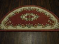 HALF MOON 100% WOOL RUGS NEW SUPER THICK PILE 67CMX137CM PINK/CREAM LOVLEY RUGS