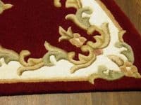 HALF MOON 100% WOOL RUGS NEW SUPER THICK PILE 67CMX137CM RED/CREAM LOVLEY RUGS