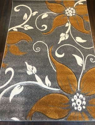 LILLY RANGE NEW IN WOVEN RUG HAND CARVED APROX 6X4FT 120X170CM SILVER/YELLOW